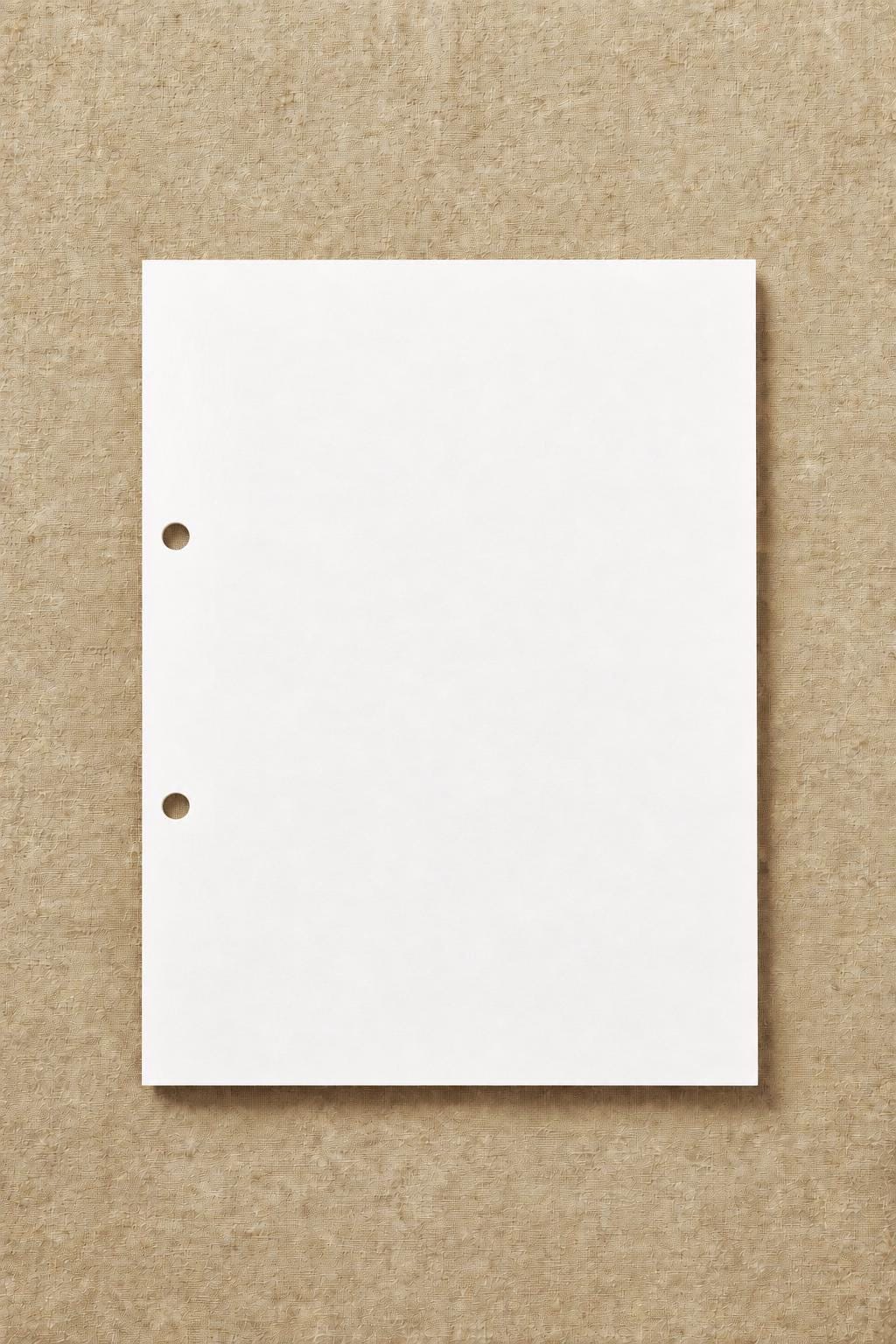 50-page Refill Insert A5 | Pre-punched 2-hole Soft Ivory Paper Block