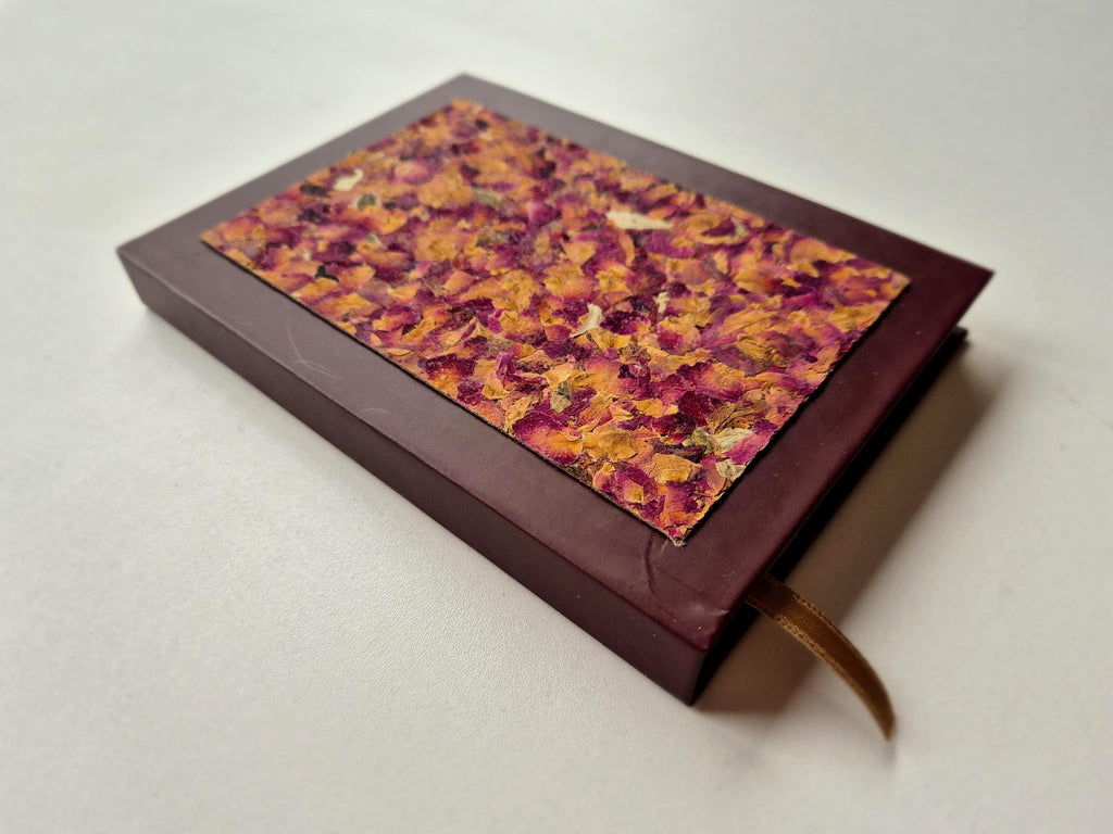 Velvet Whisper Pocket-Size A6 Journal Red | Fragrant Rose Petals