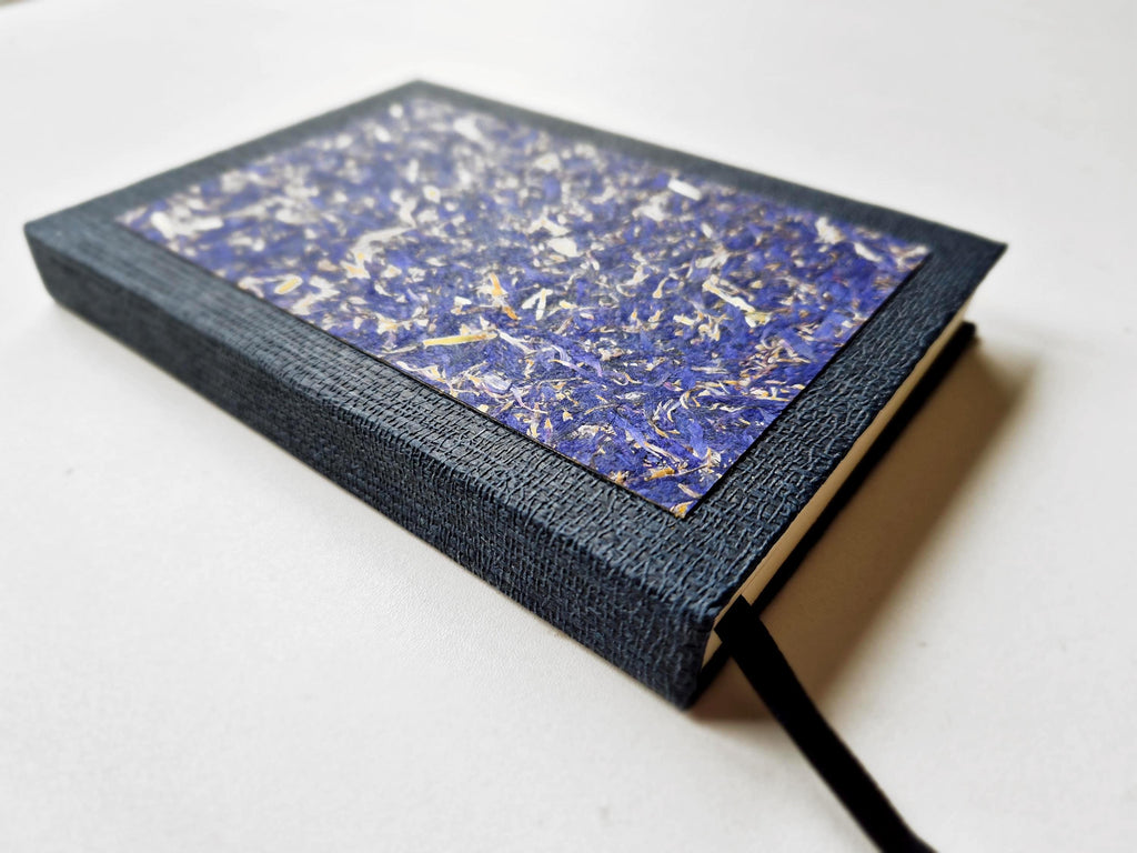 Azure Serenity Pocket-Size A6 Journal Blue | Cornflower Blue Sunflower Petals