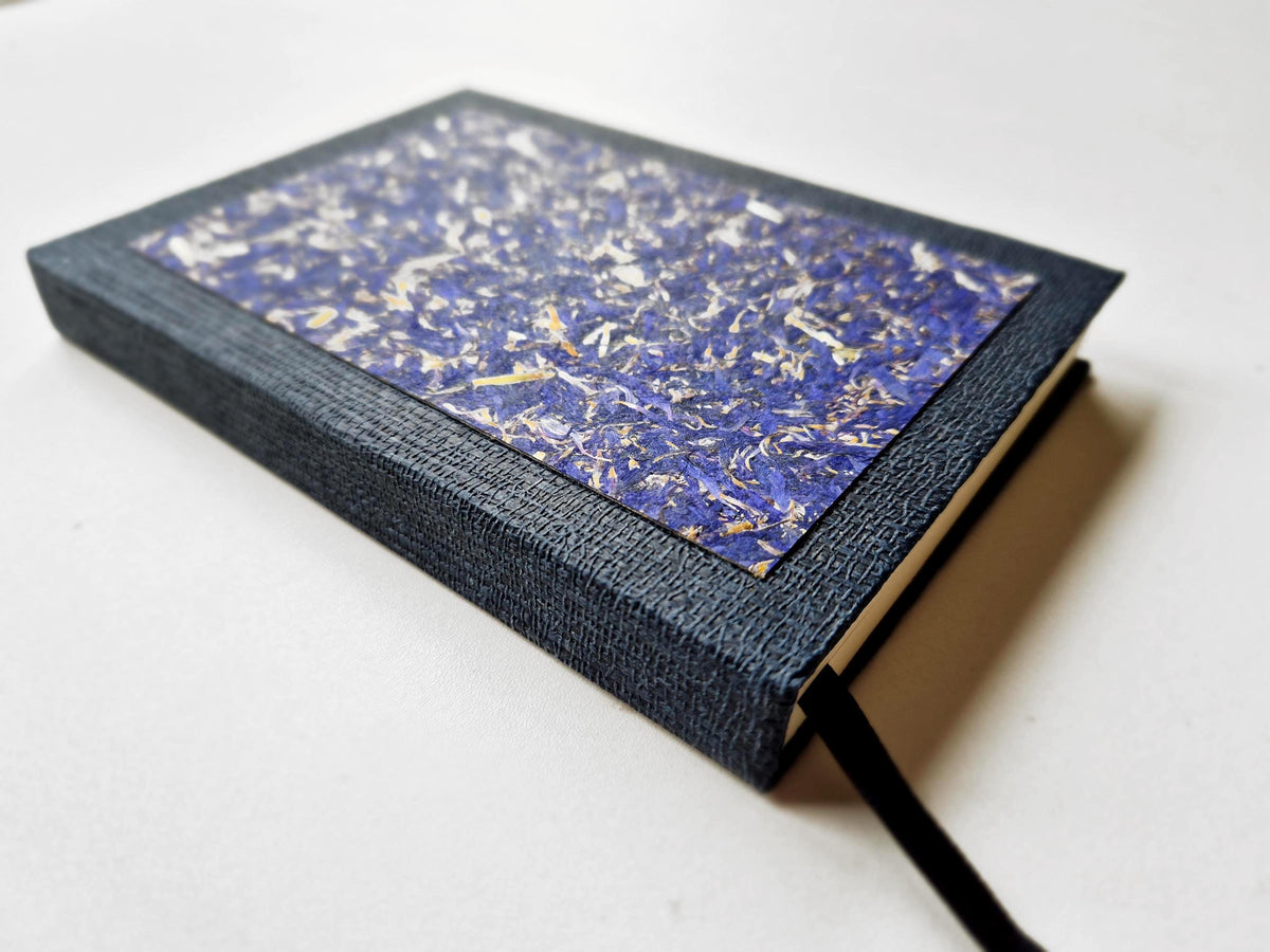 Azure Serenity Pocket-Size A6 Journal Blue | Cornflower Blue Sunflower Petals