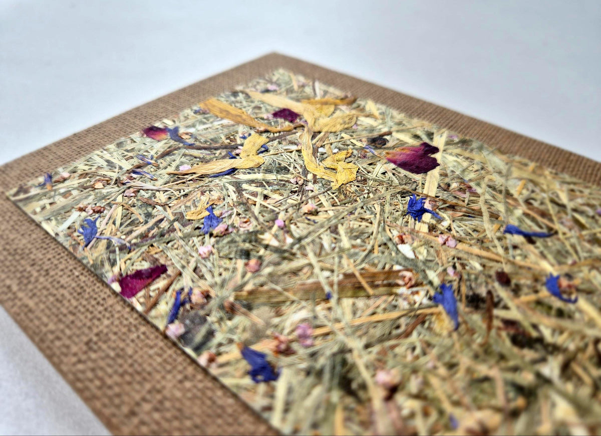 Sweet Nostalgia Pocket-Size A6 Journal Brown | Alpine Hay and Flower Petals