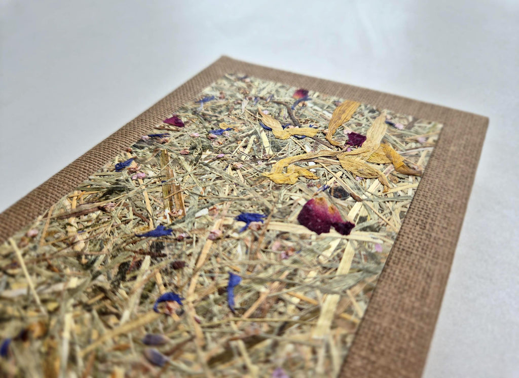 Sweet Nostalgia Pocket-Size A6 Journal Brown | Alpine Hay and Flower Petals