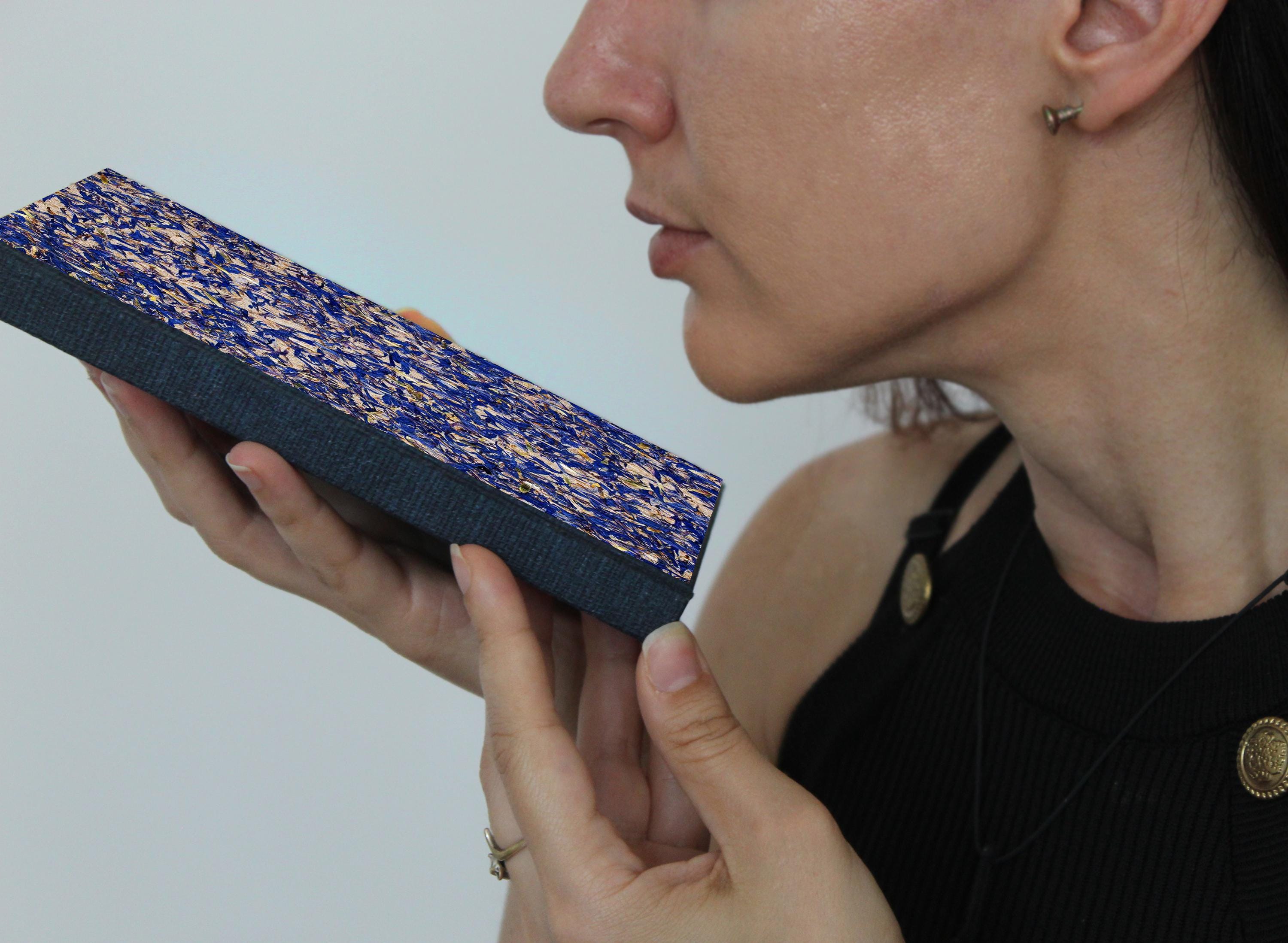 Blue Portrait Aroma Cover Cornflower Blue Handmade Journal | Standard A5 Workbook