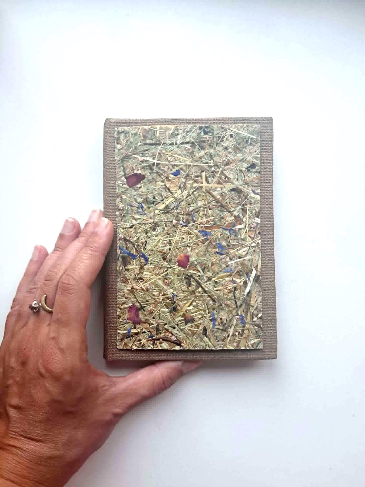 Beige Aroma Cover Alpine Meadow Handmade Journal, Pocket A6 Intimate Diary