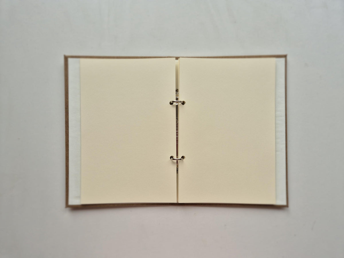 Sweet Nostalgia Standard-Size A5 Replaceable Pad Journal Brown | Alpine Hay and Flower Petals
