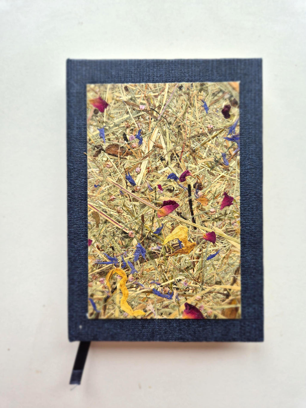 Sweet Nostalgia Pocket-Size A6 Journal Blue | Alpine Hay and Flower Petals