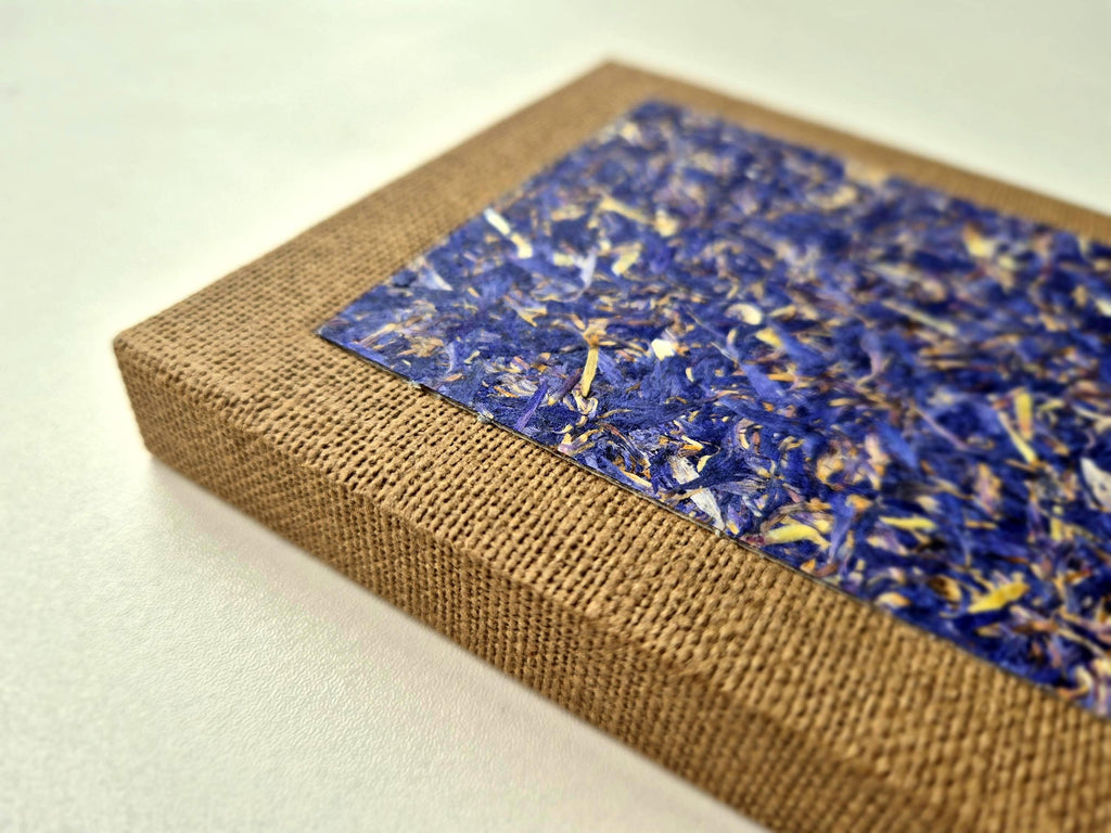 Azure Serenity Pocket-Size A6 Journal Brown | Cornflower Blue Sunflower Petals