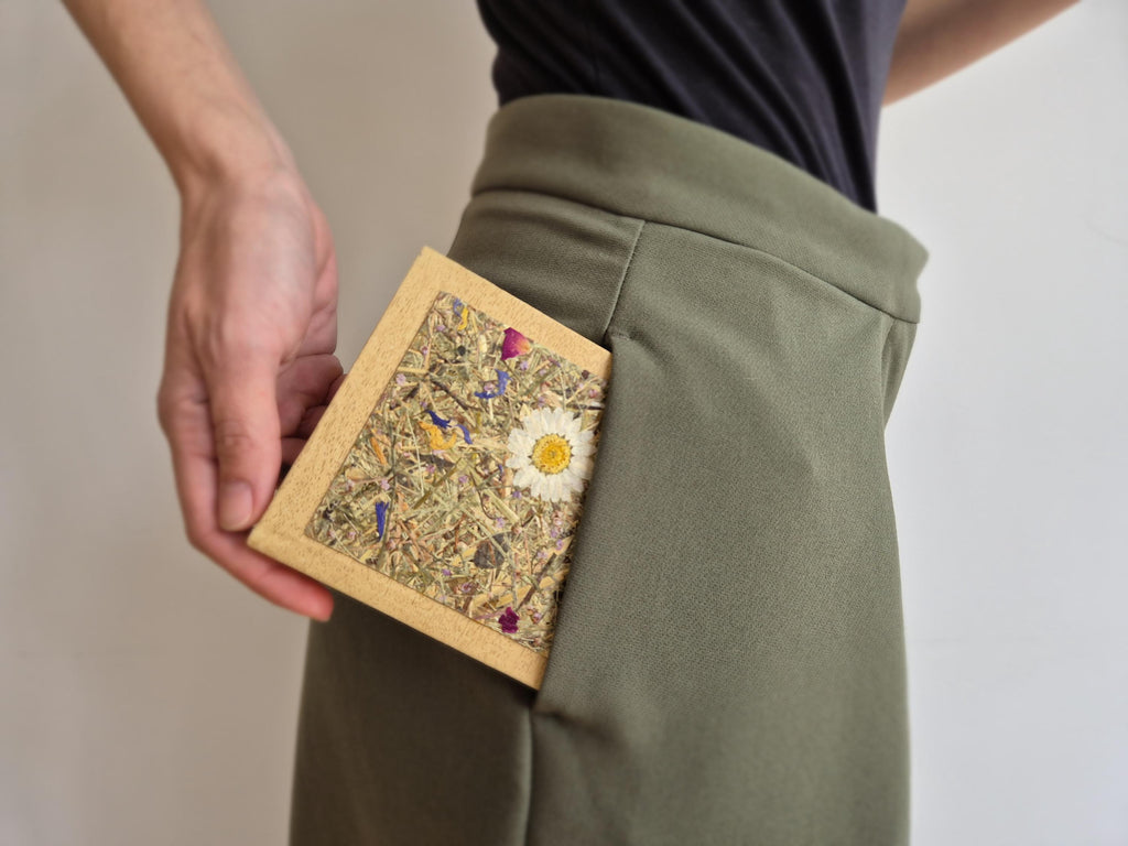 Sweet Nostalgia Pocket-Size A6 Journal Bamboo | Alpine Hay and Flower Petals