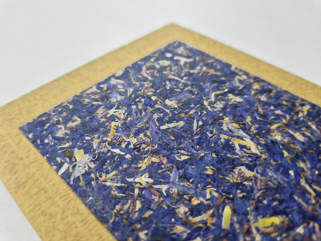 Azure Serenity Pocket-Size A6 Journal Bamboo | Cornflower Blue Sunflower Petals