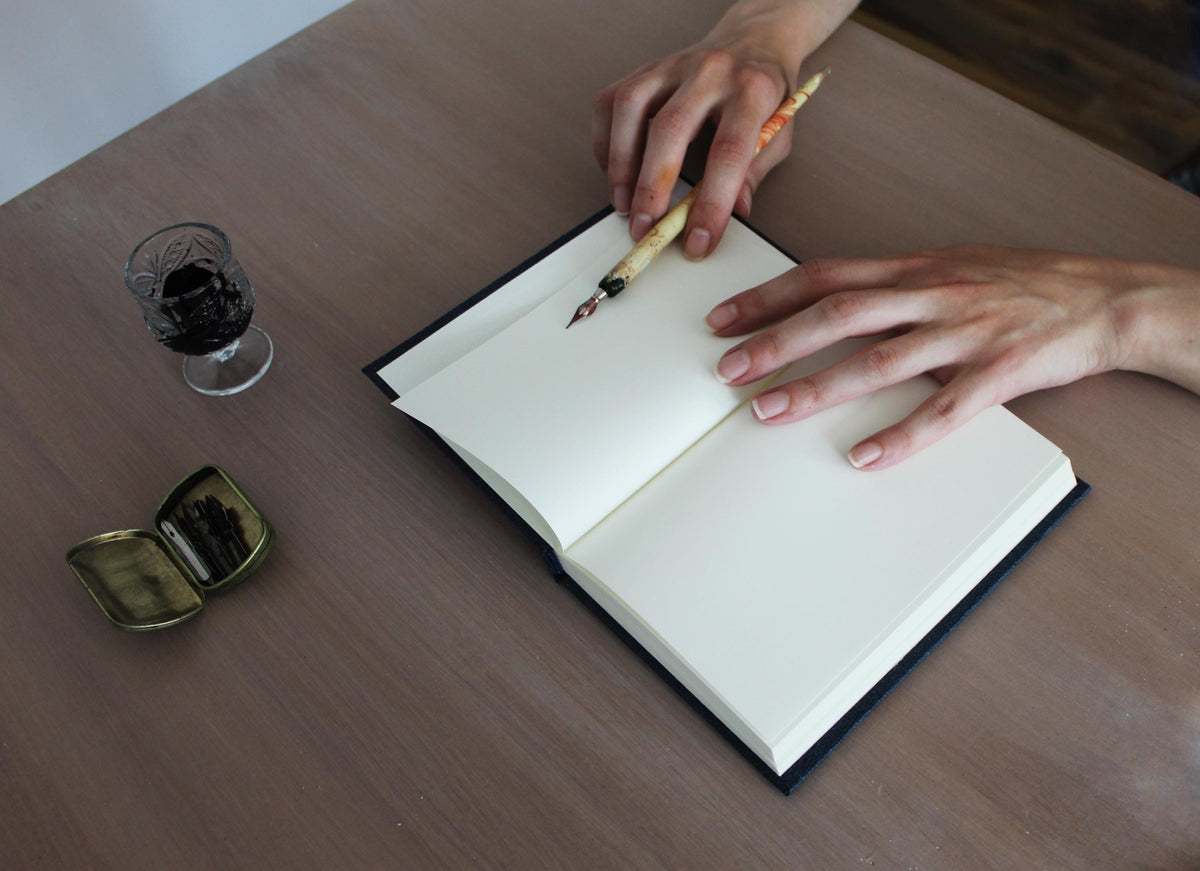 Beige Aroma Cover Alpine Meadow Handmade Journal, Pocket A6 Intimate Diary