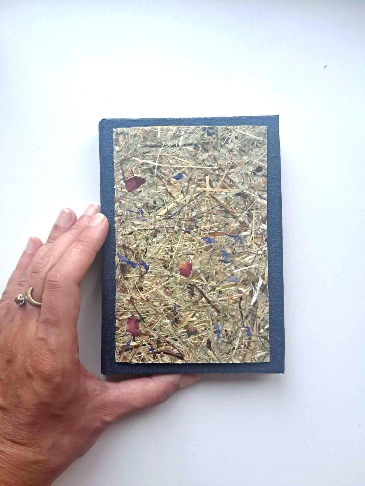 Blue Aroma Cover Alpine Meadow Handmade Journal, Pocket A6 Intimate Diary