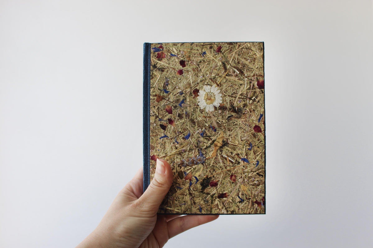 Sweet Nostalgia Mid-Size B6 Journal Blue | Alpine Hay and Flower Petals