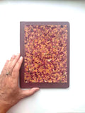 Red Vegan Leather Aroma Cover Rose Petals Handmade Journal | Standard A5 Workbook with Replaceabe Paper Pad