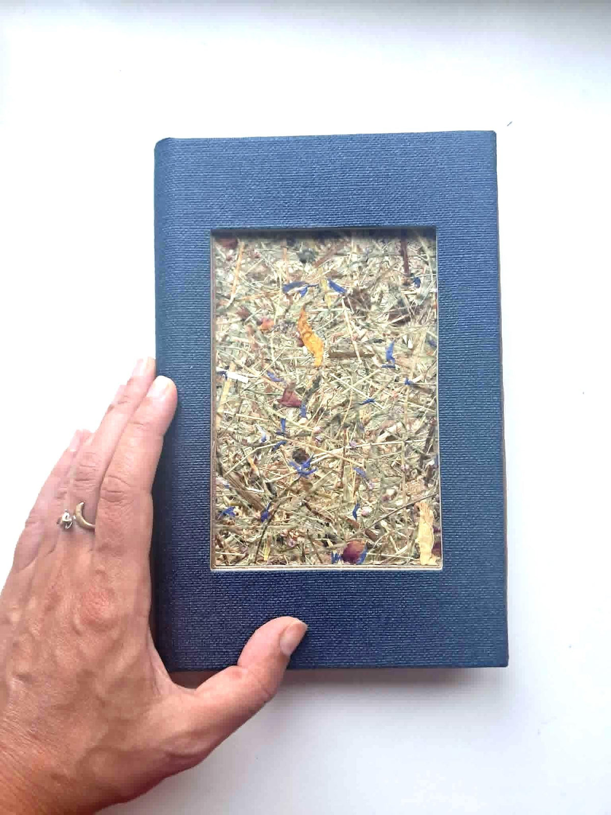 Blue Portrait Aroma Cover Alpine Meadow Handmade Journal, Standard A5 Workbook