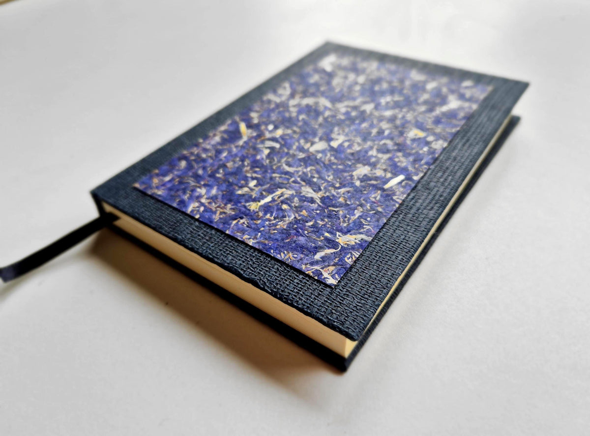 Azure Serenity Pocket-Size A6 Journal Blue | Cornflower Blue Sunflower Petals
