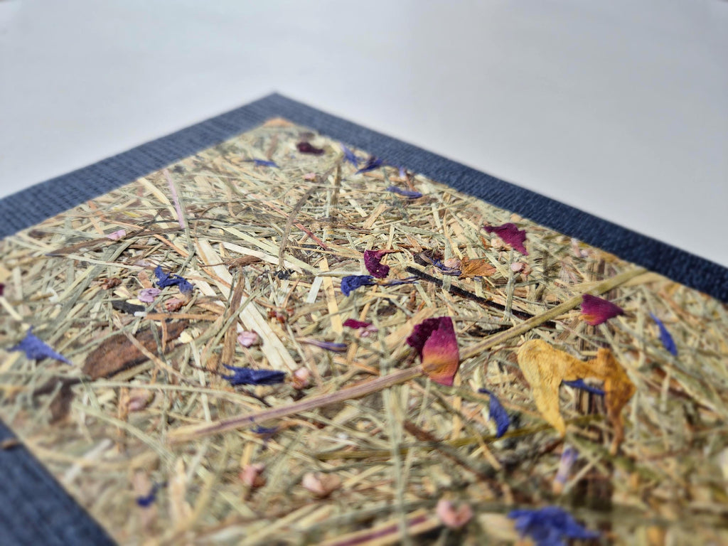 Sweet Nostalgia Pocket-Size A6 Journal Blue | Alpine Hay and Flower Petals
