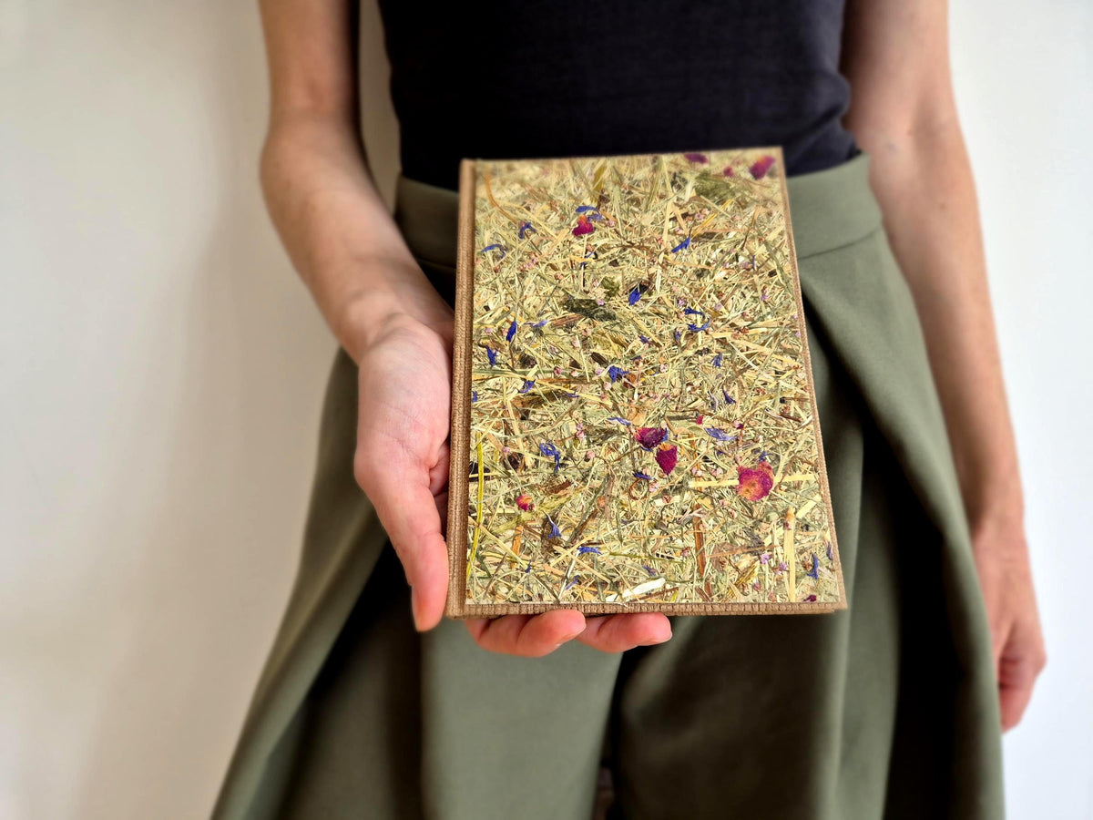 Sweet Nostalgia Mid-Size B6 Journal Brown | Alpine Hay and Flower Petals