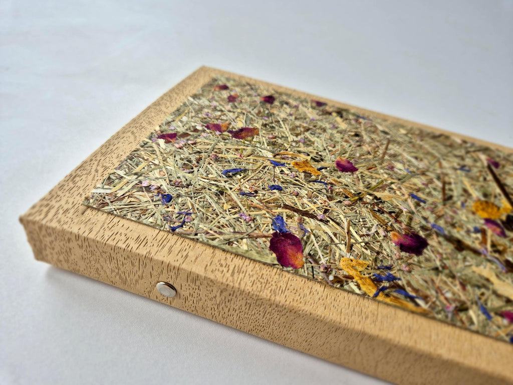 Sweet Nostalgia Standard-Size A5 Replaceable Pad Journal Bamboo | Alpine Hay and Flower Petals