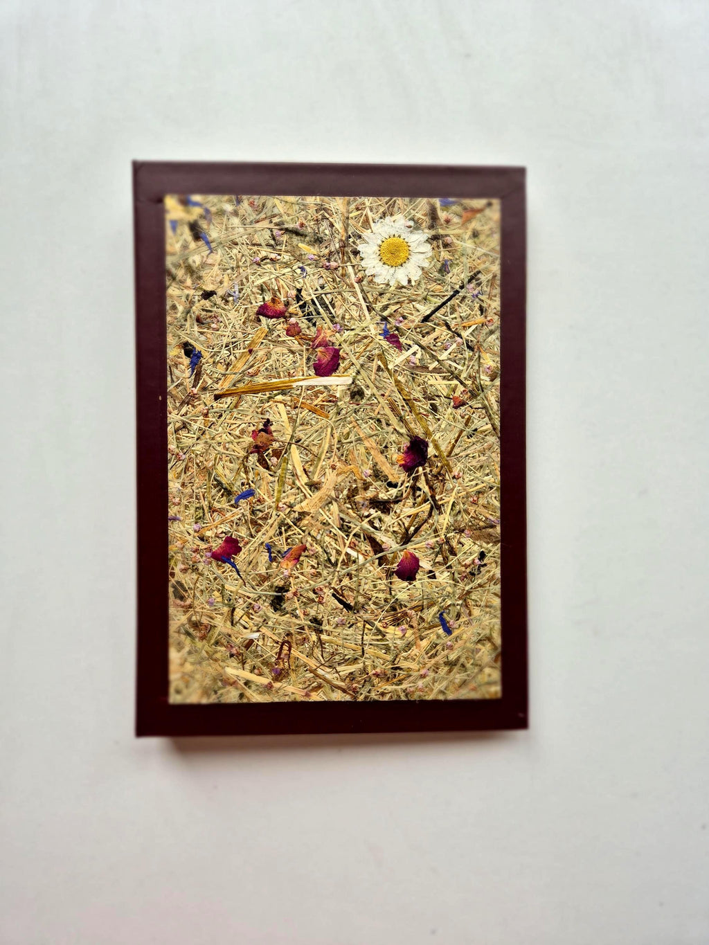 Sweet Nostalgia Standard-Size A5 Replaceable Pad Journal Red | Alpine Hay and Flower Petals