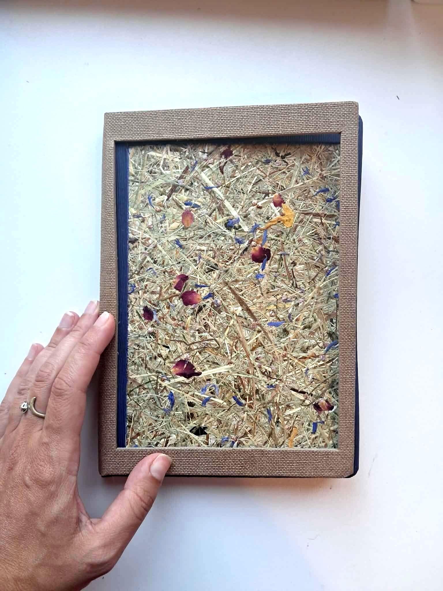 Beige Aroma Cover Alpine Meadow Handmade Journal | Standard A5 Workbook with Replaceable Paper Pad