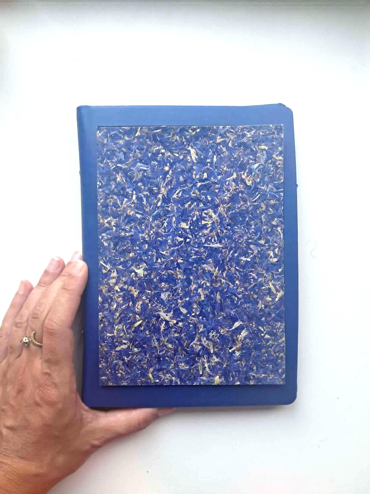 Blue Aroma Cover Cornflower Blue Handmade Journal | Standard A5 Workbook with Replaceable Paper Pad