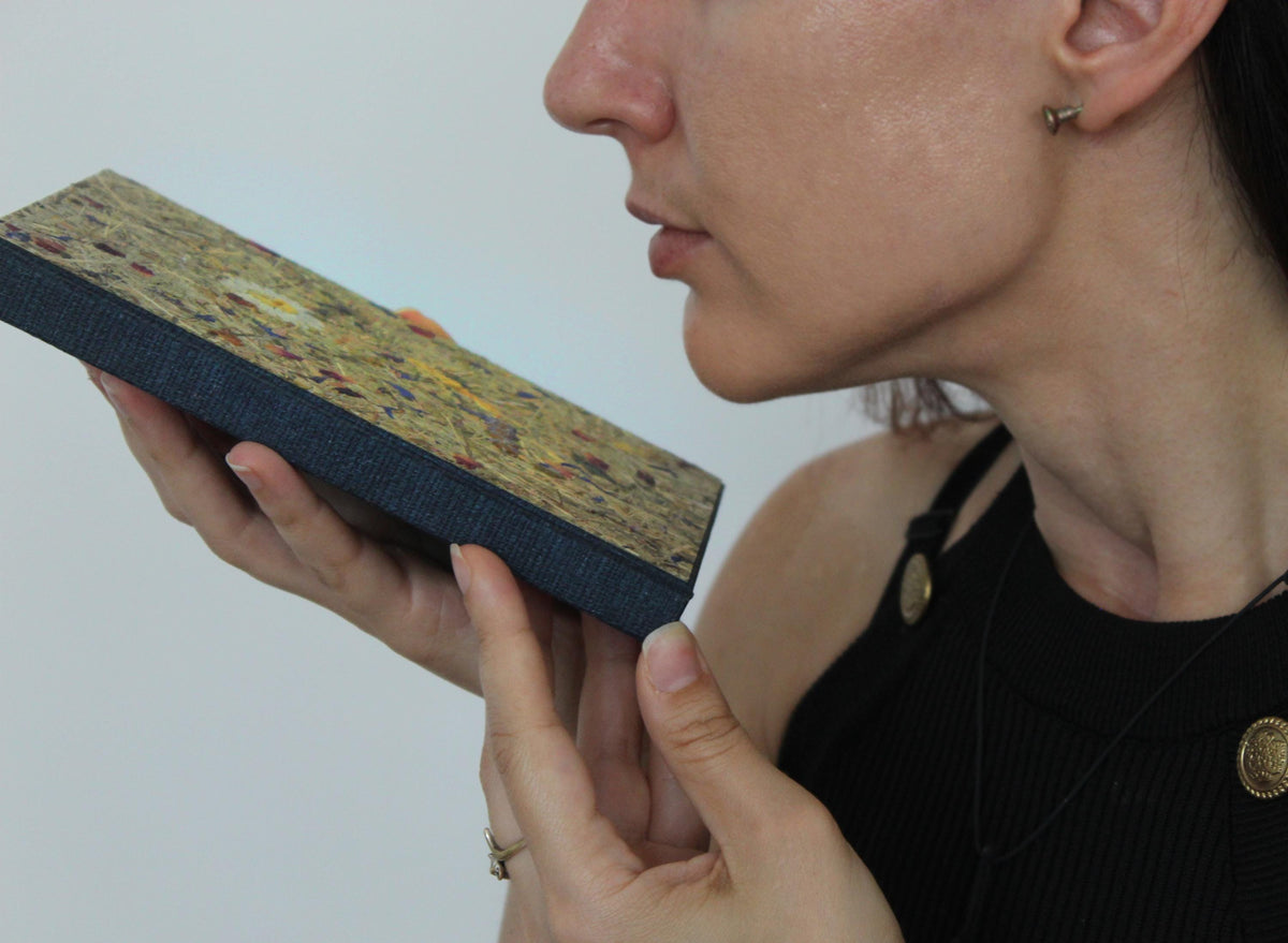 PRE-ORDER Aroma Cover Fragrant Alpine Meadow Handmade Journal | Real Pressed Flowers, Coming SOON