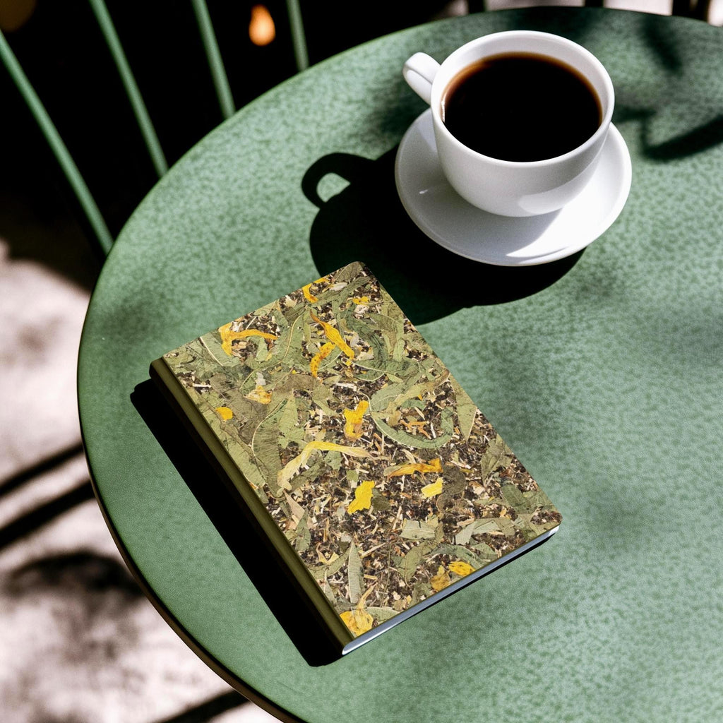 Bamboo Herbal Tea Aroma Cover Handmade Journal | Standard A5 Workbook with Replaceable Paper Pad