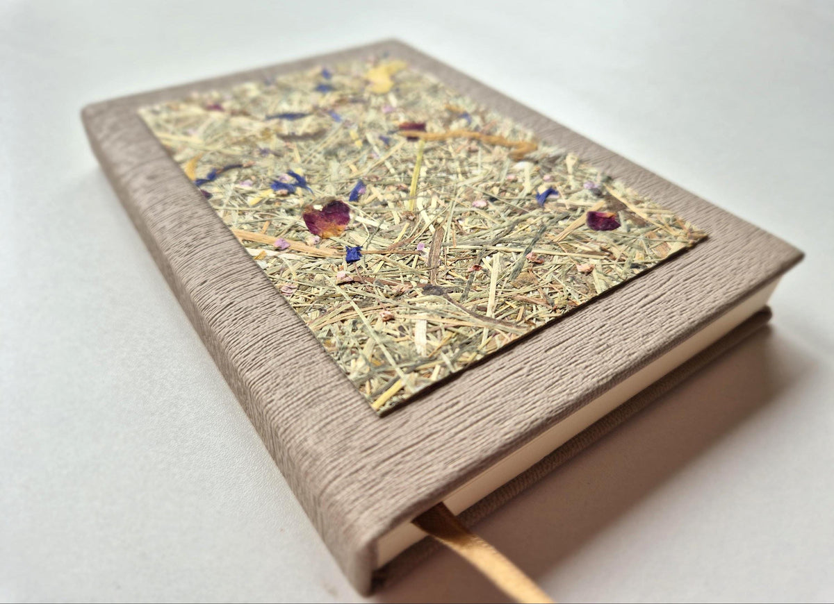 Sweet Nostalgia Pocket-Size A6 Journal Beige | Alpine Hay and Flower Petals