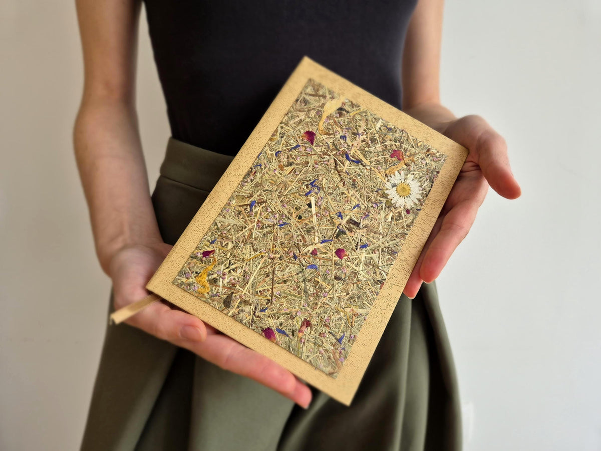 Sweet Nostalgia Standard A5 Journal Bamboo | Alpine Hay and Flower Petals