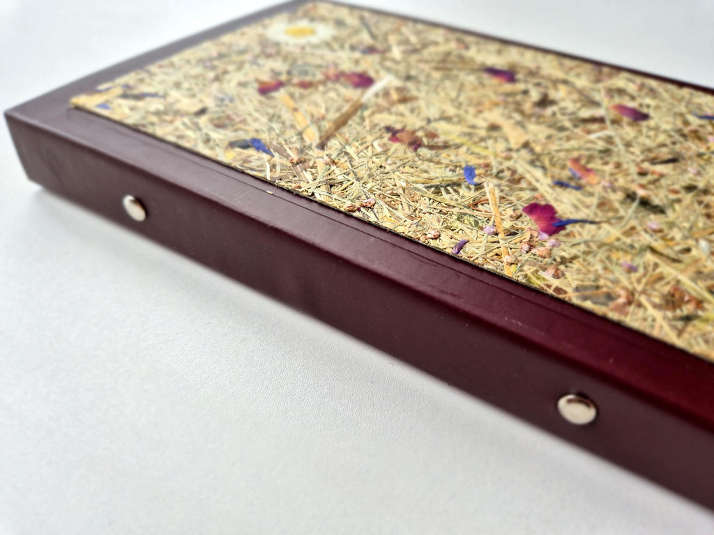 Sweet Nostalgia Standard-Size A5 Replaceable Pad Journal Red | Alpine Hay and Flower Petals